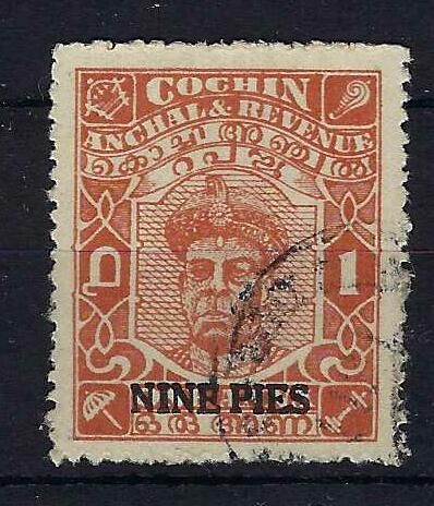 Image of Indian Feudatory States ~ Cochin SG 128 FU British Commonwealth Stamp